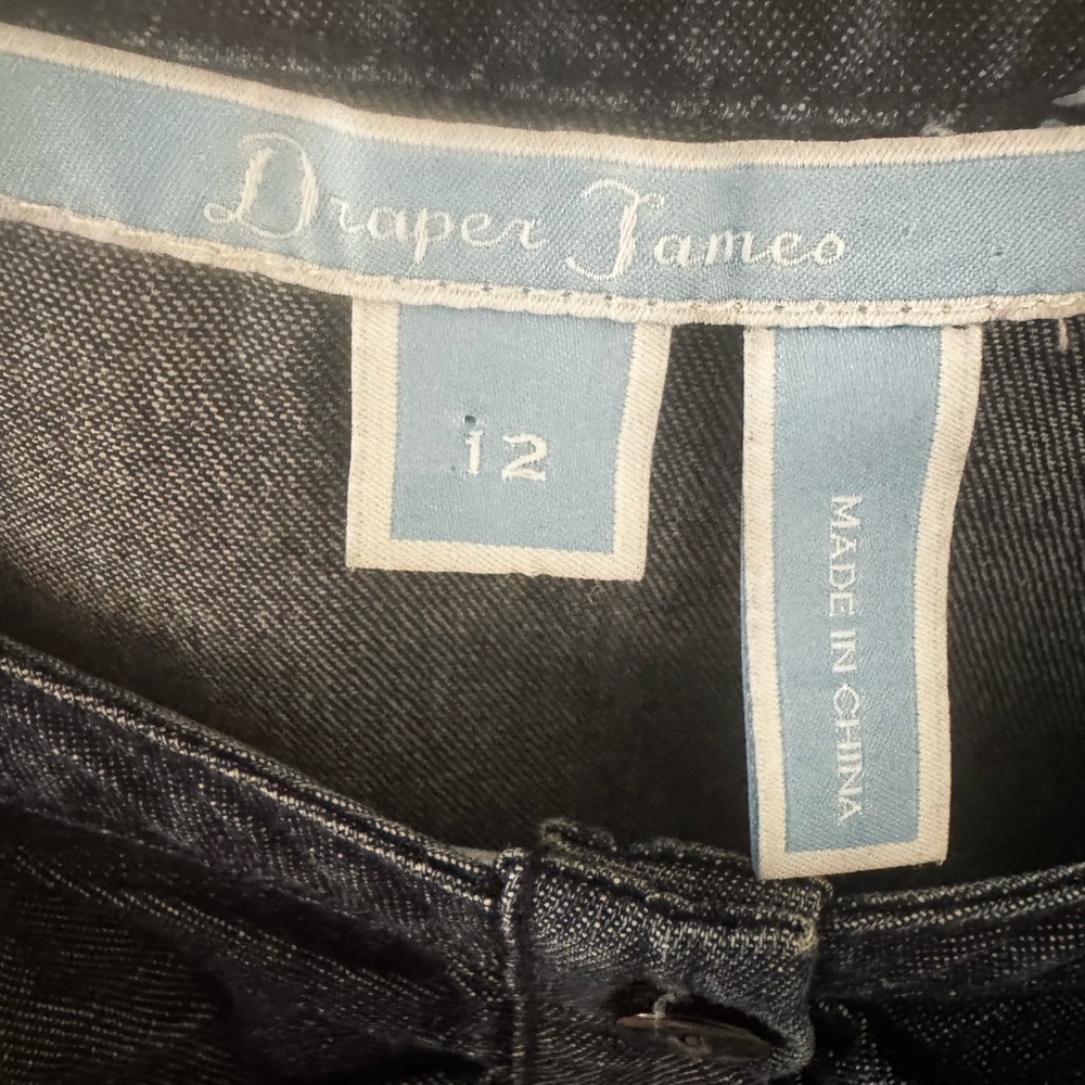 Draper James Dark Blue Denim Ruffle Sleeve Dress - Picture 7 of 12